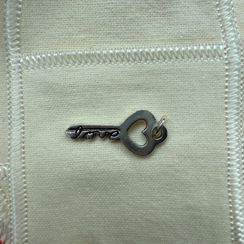 Heart Key Pendant with Love Inscription